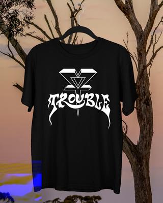 НОВЫЙ Логотип группы Trouble Band Хлопковая футболка черного цвета S-5XL SE808 Унисекс футболка