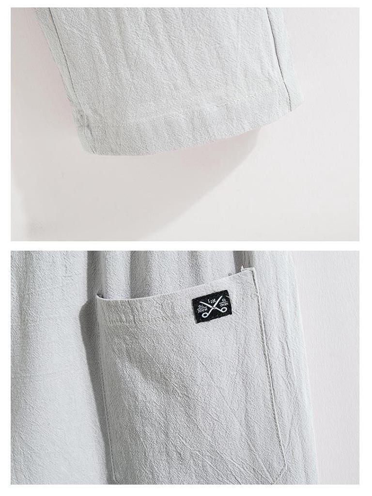 Мужские свободные повседневные брюки Ice Silk Linen 9-Point