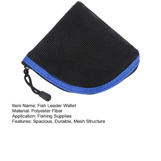 Fly Fishing Leader Fishing Leader Pocket Wallet Black Mesh Fly Tippet Line Storage Bag
