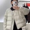 Женский пуховик 2025 года в корейском стиле, легкий, короткий - модный круглый вырез, миниатюрная мода