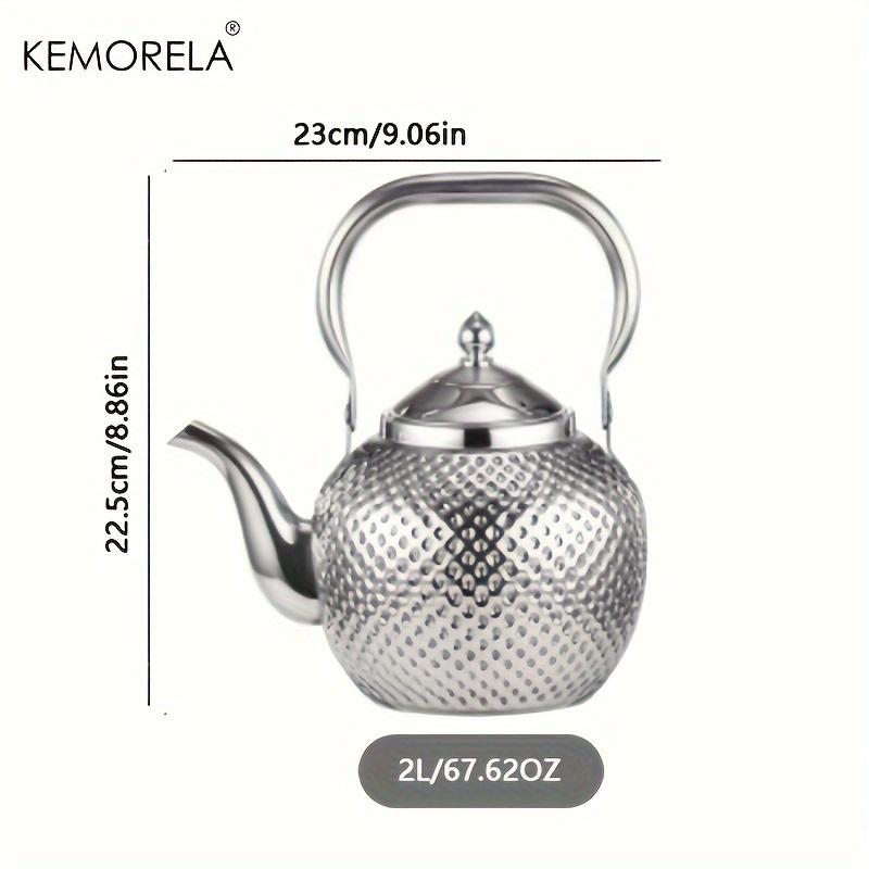 KEMORELA 1 шт. чайник из нержавеющей стали 1,2/1,5/2 л, чайник с фильтром, чайник для отеля, кофейник, индукционная плита, чай