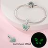 S925 Silver Glow In The Dark Beaded Butterfly Firefly Deer Pendant 925 Silver Bracelet DIY Jewelry Making Kit Accessories Set