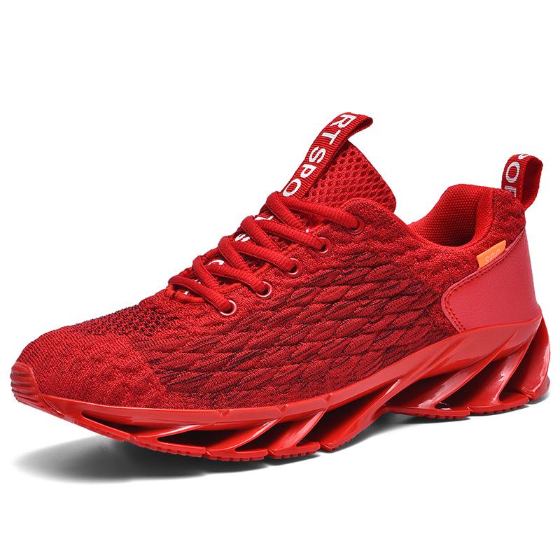 Мужские спортивные кроссовки Fly Knit с дышащей сеткой, размер 47, с воздушной подушкой и амортизацией, без шнуровки, на шнурках, низкие, для бега