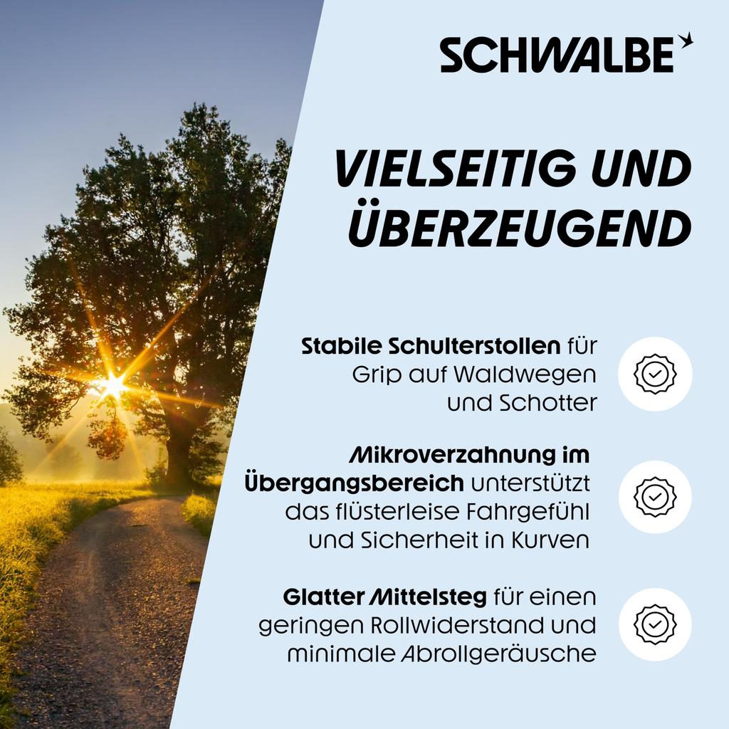 Schwalbe Hurricane 700x40C Clincher Wheels with Wire Beads (11159054) for MTB and All-Terrain Use, Black