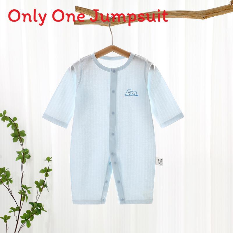 Baby Summer Cotton Romper With Long Sleeves For Newborns And Infants