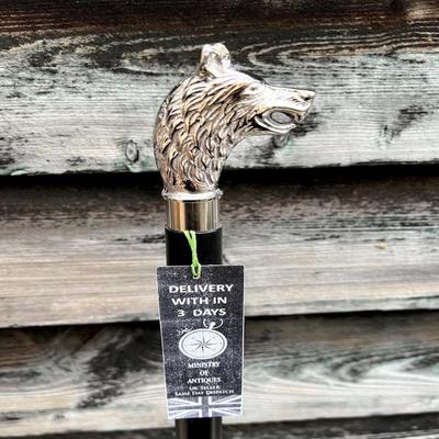 Стильная складная деревянная трость с рукояткой в виде волка - Доступна в серебристом цвете. Трость ручной работы из отборного дерева - Идеально подходит для ежедневного использования