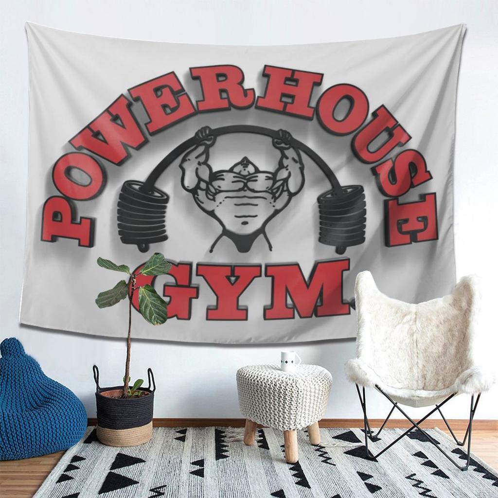 Powerhouse Gym Мотивация Гобелен Декор Искусство Эстетичные Гобелены для Гостиной Спальни Дома Настенная Ткань Настенное Полотно