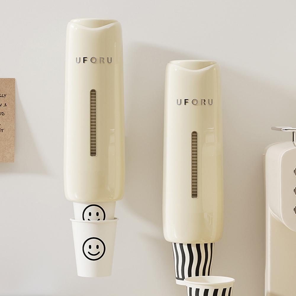 Household Disposable Cup Extractor, Wall-Mounted, Punch-Free, Dust-Proof Paper Cup Holder, Water Dispenser Cup Extractor