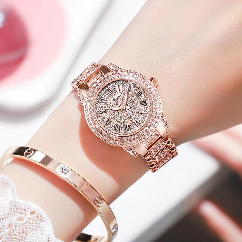 ABORNI Watch Женские роскошные часы со звездами и бриллиантами на стальном ремешке Водонепроницаемые темпераментные женские часы