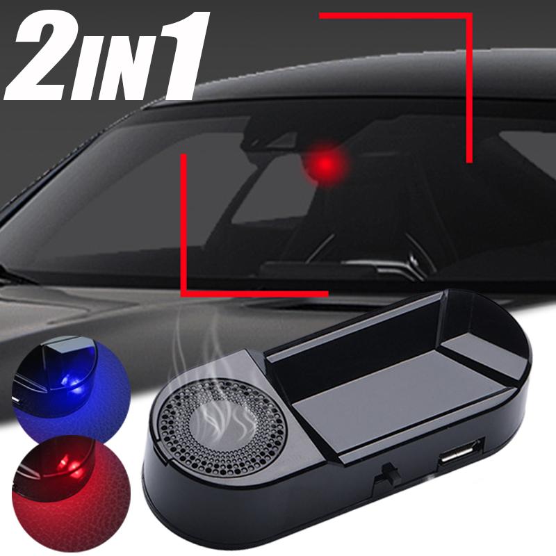 LED Car Fake Security Light Solar Powered Simulated Alarm Wireless Warning Anti-Theft Lamp with Air Freshener Function