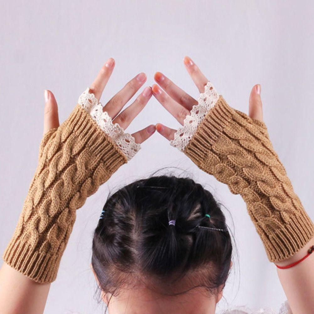 Перчатки Twists Зимние перчатки Перчатки с полупальцами Модные шерстяные перчатки Осень