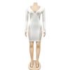 X5337: Sexy Deep V Rhinestone Party Dress with See-through Midi Skirt - European Fashion New Arrival