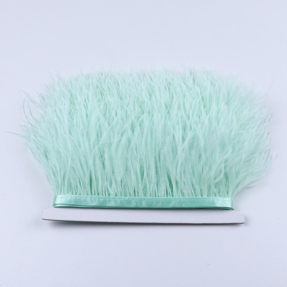 Перо 1 метр Пушистое Синее Страусиные Перья Отделка Бахрома 8-10 см Свадебное Украшение Лента из Перьев для Вечеринки Одежды Шитье Перья Поделки