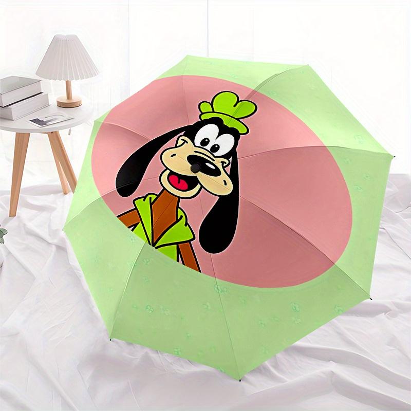 Disney Goofy,Disney,Cartoon Fashion Manual Folding Umbrella - Reinforced Eight Ribs, Automatic Opening and Closing, Lightweight, Ssuitable F