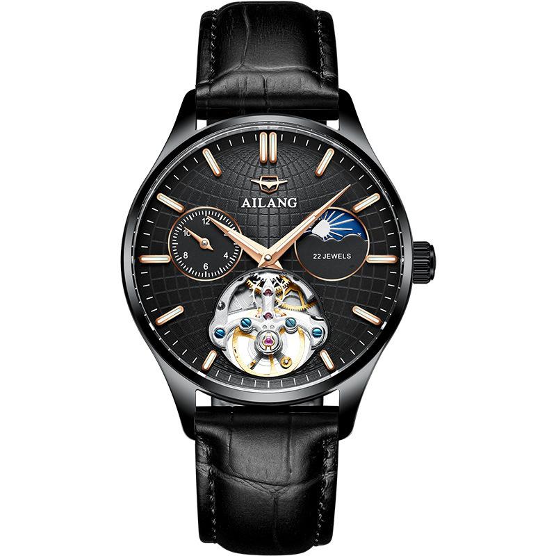 AILANG Watch Мужские автоматические механические мужские часы Водонепроницаемые полые часы