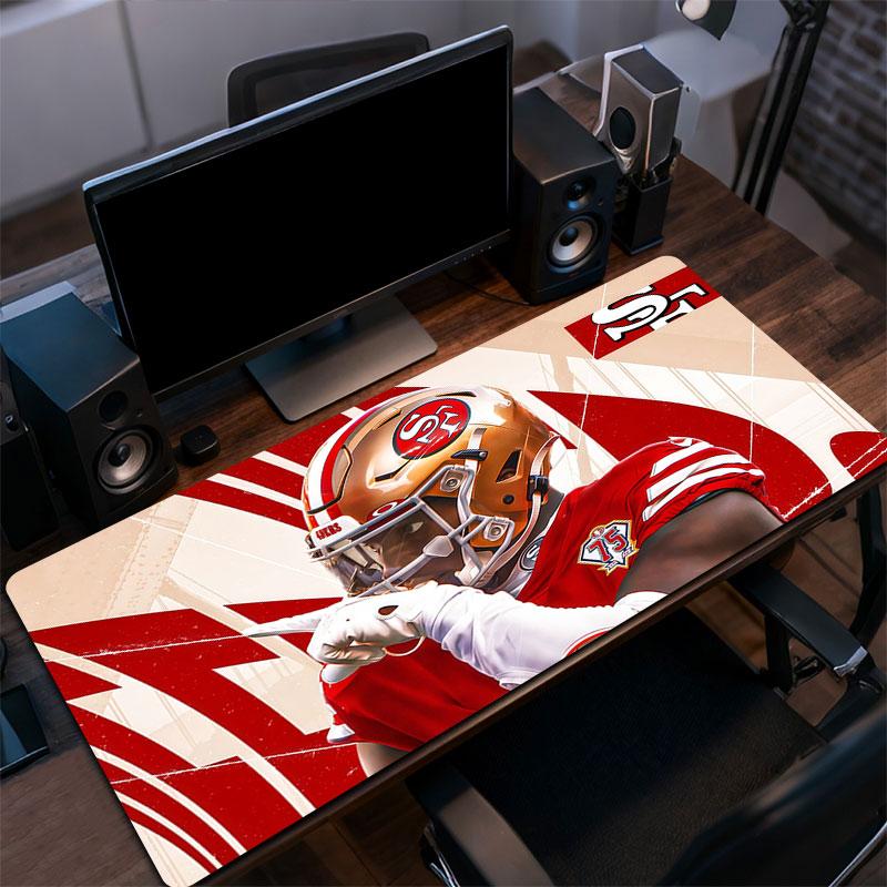 Fred Warner Mouse Pad, Large Gaming Desk Mat, Non-slip XXL Mousepad for Laptop & Tablet, Mini PC Playmat with Stitched Edges