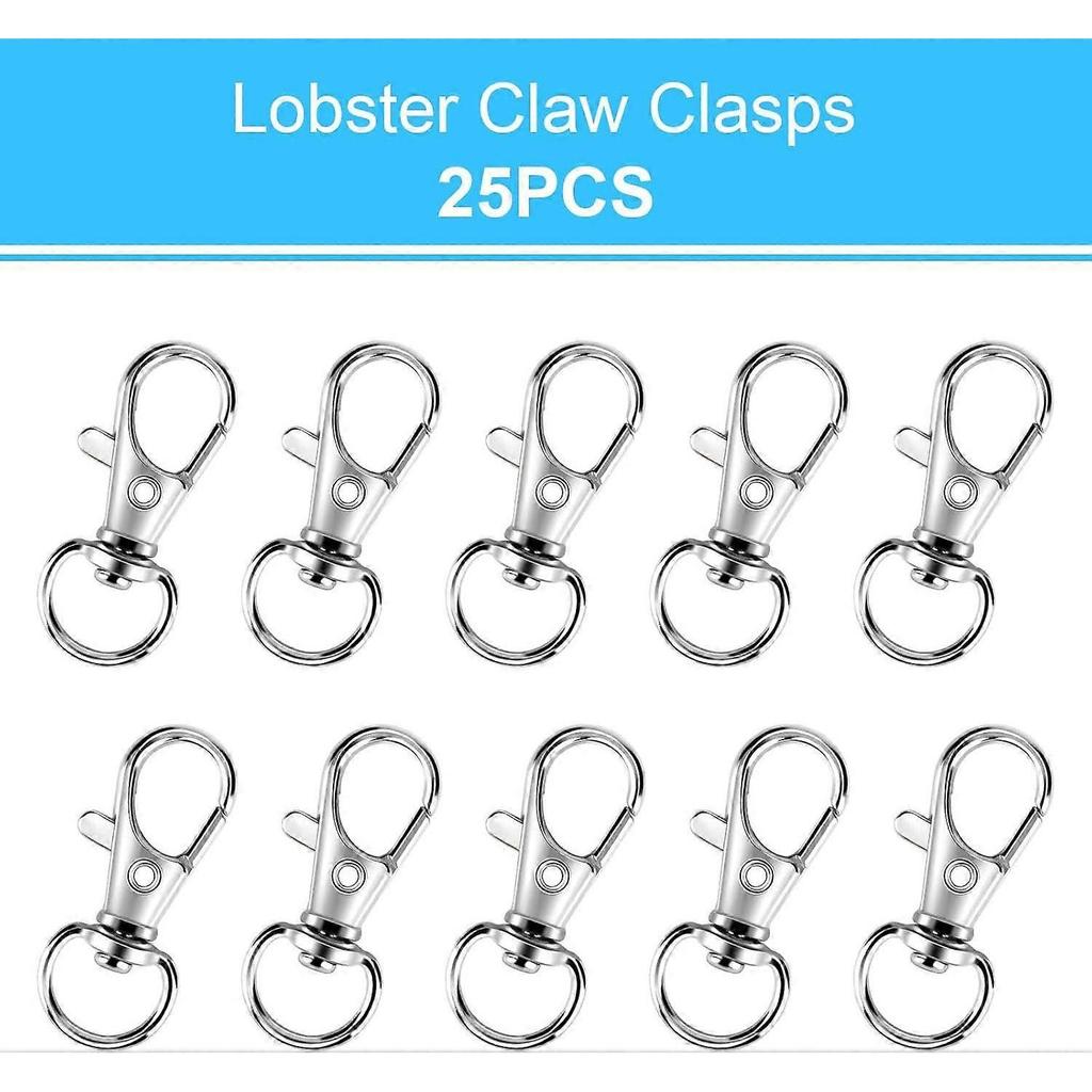 13.20.5cm 50PCS Metal Lobster Claw Clasp with Key Rings, 25PCS Keychains Clips Hooks and 25PCS Key Chain Rings, Keychain Accessories, Keychain Rings M