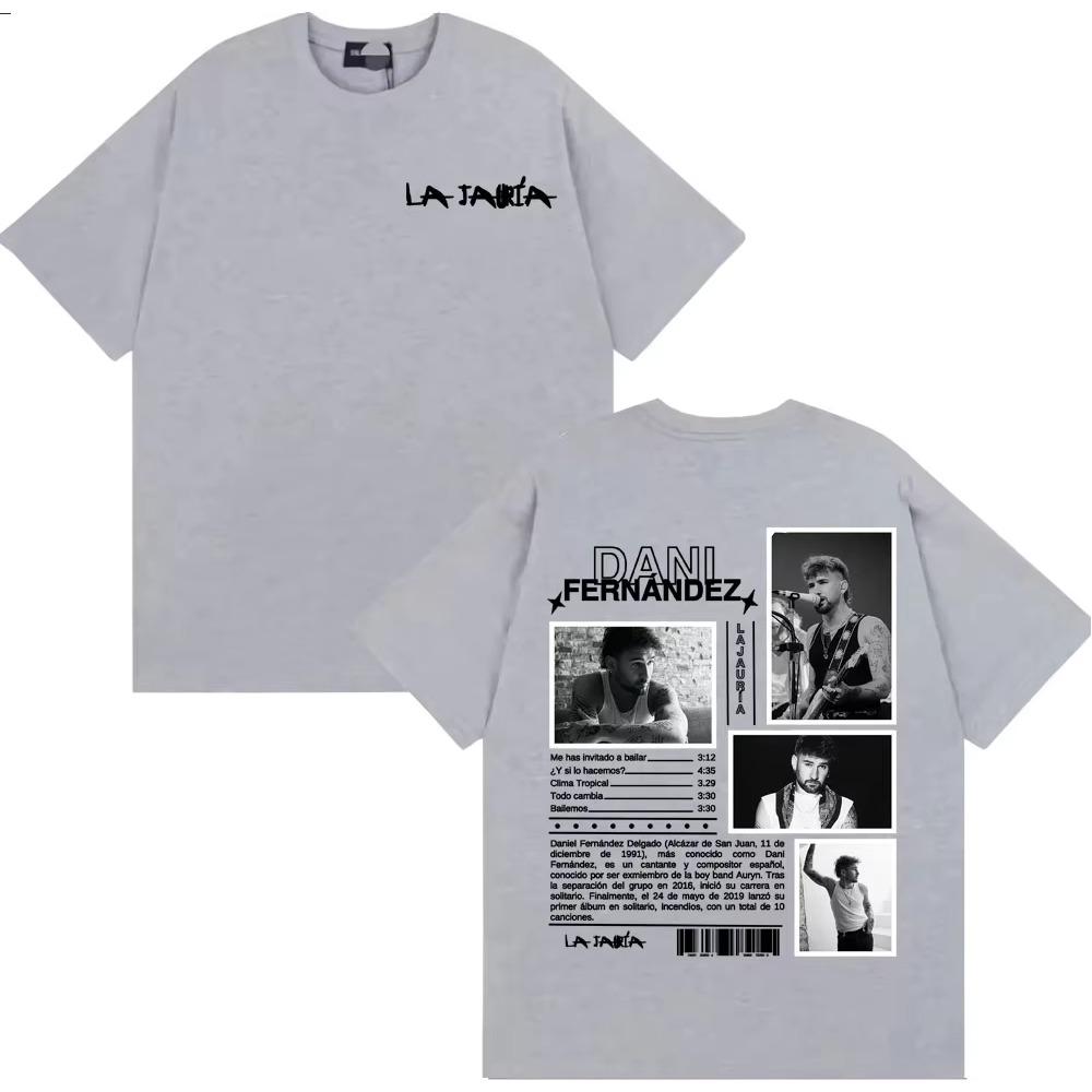 Singer Dani Fernandez La Jauria Album Tour T Shirt Men Women Casual Cotton Short Sleeve T-shirt Fashion Retro Oversized T Shirts