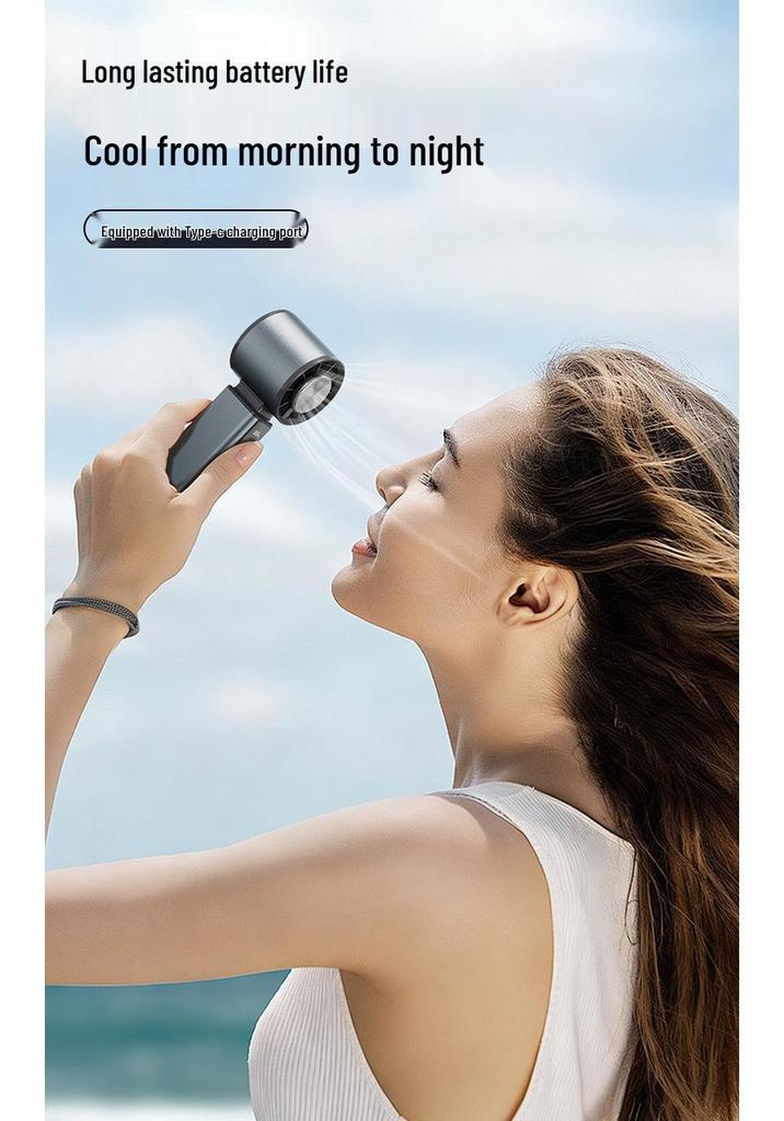 2026 Portable Rechargeable High-Speed Handheld USB Fan with Ice Compress for Outdoor Use