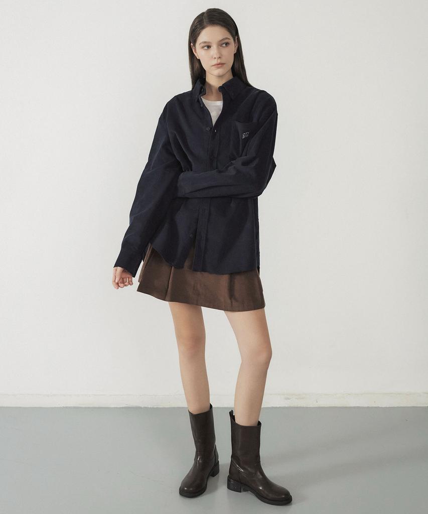 CITYBREEZE Corduroy Oversized Pocket Shirt_Navy