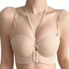 Women's Push-Up Halter Bra, Front Buckle, Wire-Free, Anti-Sagging, with Side Support.