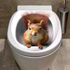 Креативная 3D белка котенок щенок мышь енот животное туалет наклейка украшение для дома ванная комната настенная наклейка самоклеящаяся наклейка