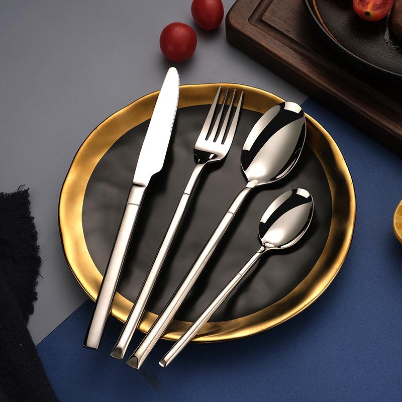Креативный набор ножей, вилок и ложек для ресторана, столовый нож, нож для стейка, утолщенная ковка, клубный банкет, 4 шт.