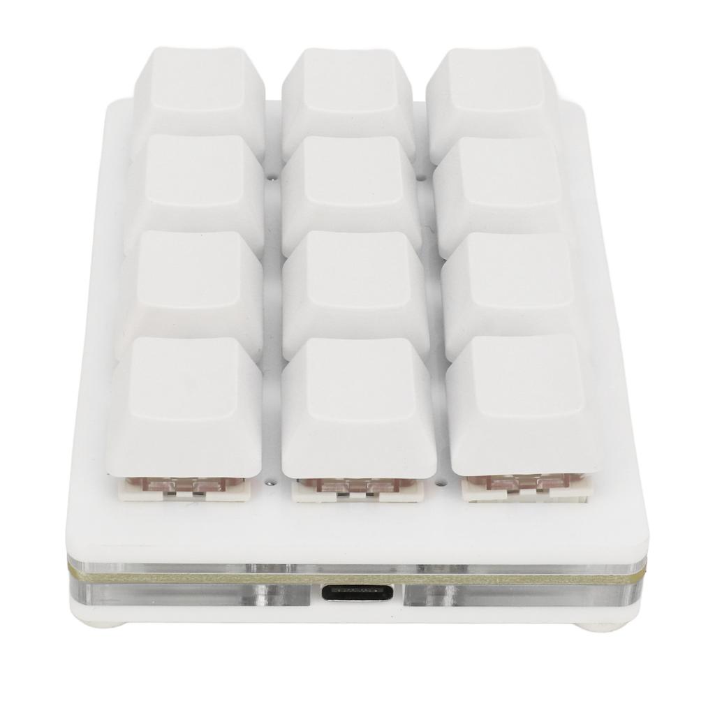 12-клавишная механическая игровая клавиатура с USB-подсветкой, светодиодной подсветкой, возможностью горячей замены, красным переключателем из ABS 