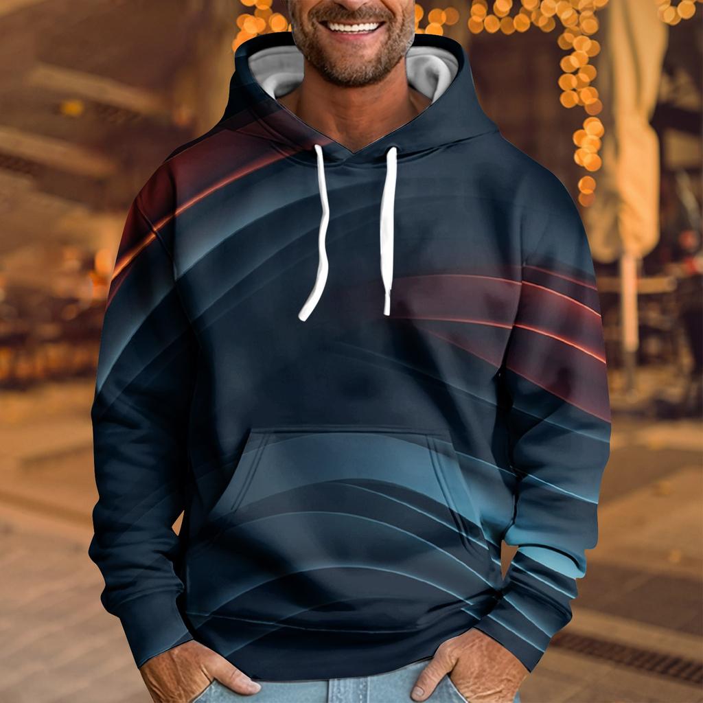 Men's Loose Printed Hooded Sweatshirt Men's Casual Fashion Sports Sweatshirt
