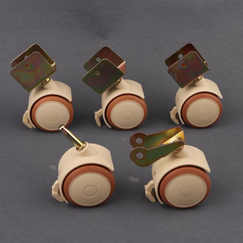 4 шт. Мебельные поворотные колеса для детской кроватки, колеса для шкафа с тормозом, нейлоновая мебельная опорная ножка для стульев, детской кроватки, тележки