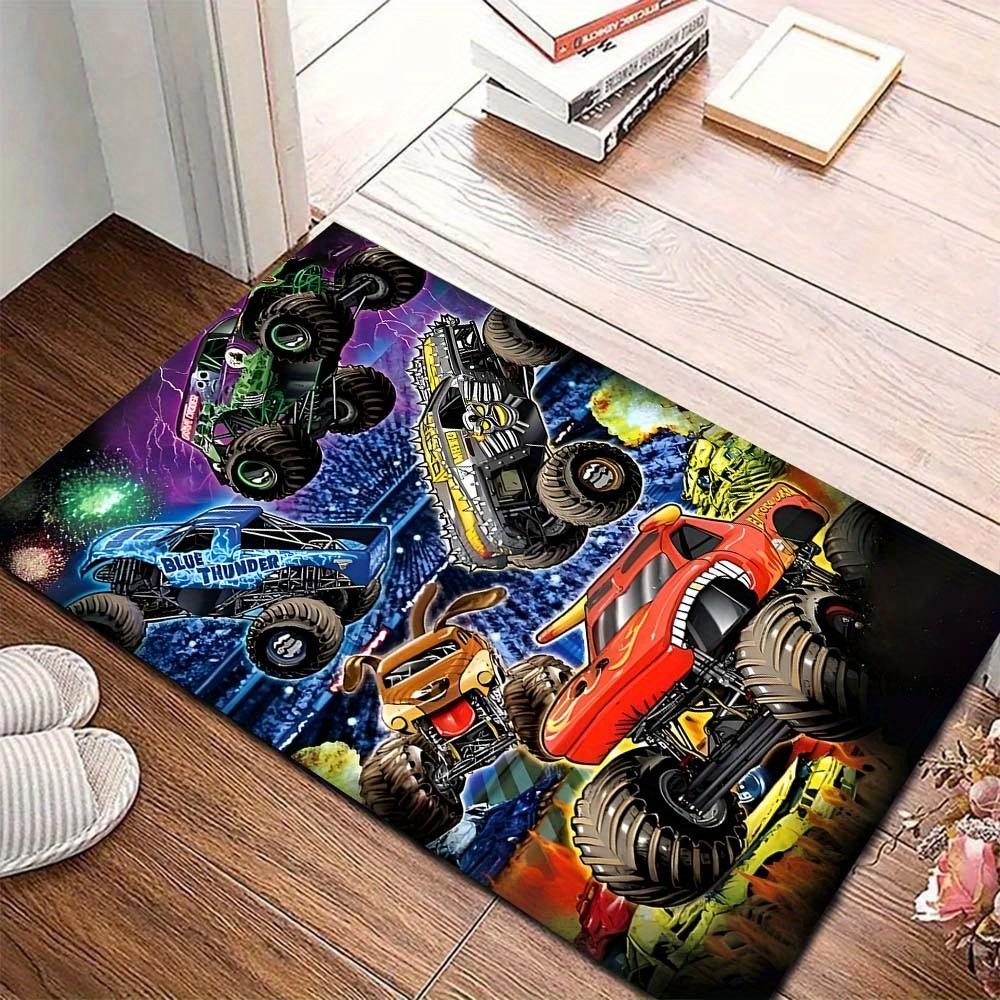 Truck Pattern Carpet Office Chair Mat Decoration Holiday Gift 800G/M2