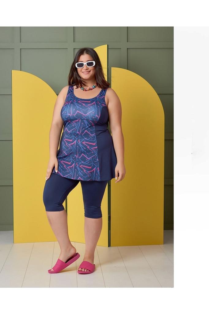Женский стильный купальник большого размера, леггинсы с рисунком больших размеров и шорты
