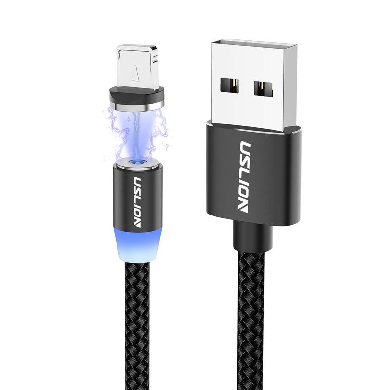 USLION 2M Магнитный Micro USB Кабель Для Зарядки iPhone Type-C Магнитное Зарядное Устройство USB Кабель Type C