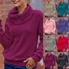 Women Solid Long Sleeve Turtleneck Knitted Sweater Jumper Pullover Top Blouse
