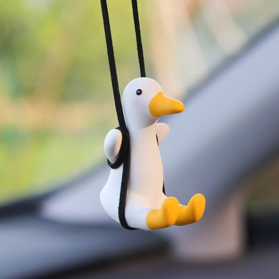 Качающаяся утка, подвесное украшение для автомобиля, домашний офис, зеркало заднего вида автомобиля, мультяшная утка, подвесное украшение в виде животного, подарок на день рождения, Рождество