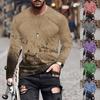 Men's T Shirt O-Neck Clothing Apparel Outdoor Long Sleeve Print Fashion Designer Vintage