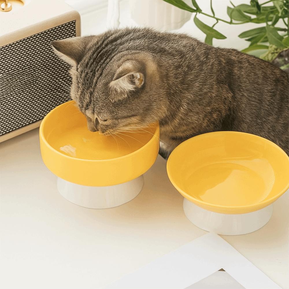 Ceramic Cat Bowl Cute Dog Food Feeding Basin Creative Pet High Foot Bowl  Water Container