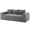 220 Cm Chenille 3 Seater Sofa Modern Living Room Sofa With Wide Seat And Armrests 3 Cushions Gray