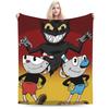 Мультяшная Игра Cuphead and Mugman Плед Флисовый Весна Осень Легкое Покрывало для Постели На Улицу Одеяло