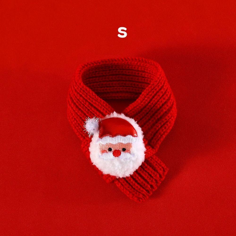 Pet Christmas Scarf Cat Dog New Year Warm Scarf Pet Winter Knitted Scarf Cat Collar Puppy Accessories