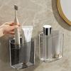 Wall-Mounted Toothbrush Holder Adhesive Bathroom Storage Organizer Without Drilling Kitchen Bathroom Organizer and Storage