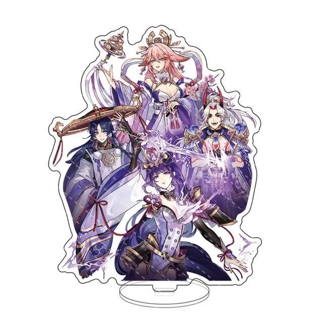 Аниме-фигурка Genshin Impact Zhongli Kazuha Ayato Tartaglia, подставка, акриловая фигурка, косплей Scaramouche Venti Xiao, модельная пластина