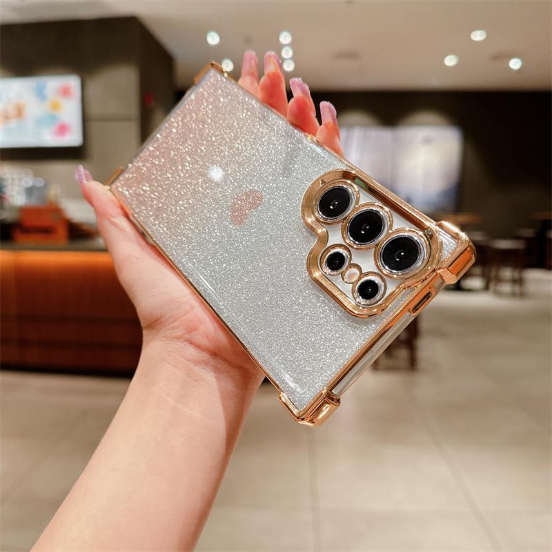 Прекрасный чехол из ТПУ с сердечком для Samsung Galaxy S24 Ultra S23 FE A55 A35 A25 A15 A54 A34, блестящий чехол для телефона для iPhone 15 Pro Max 14 Plus 13 12