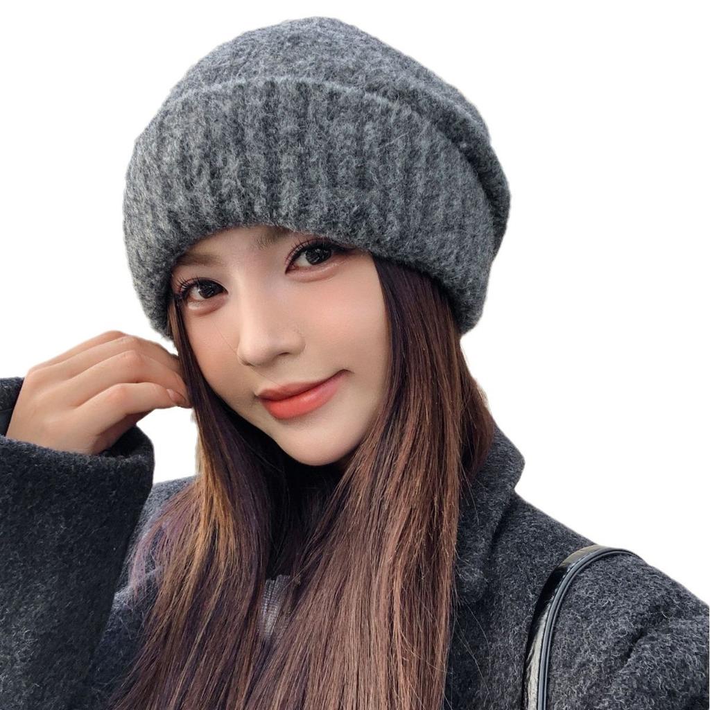 Новая свободная шерстяная шапка женская большая окружность головы для улицы зимняя теплая защитная шапка для ушей мужская вязаная шапка