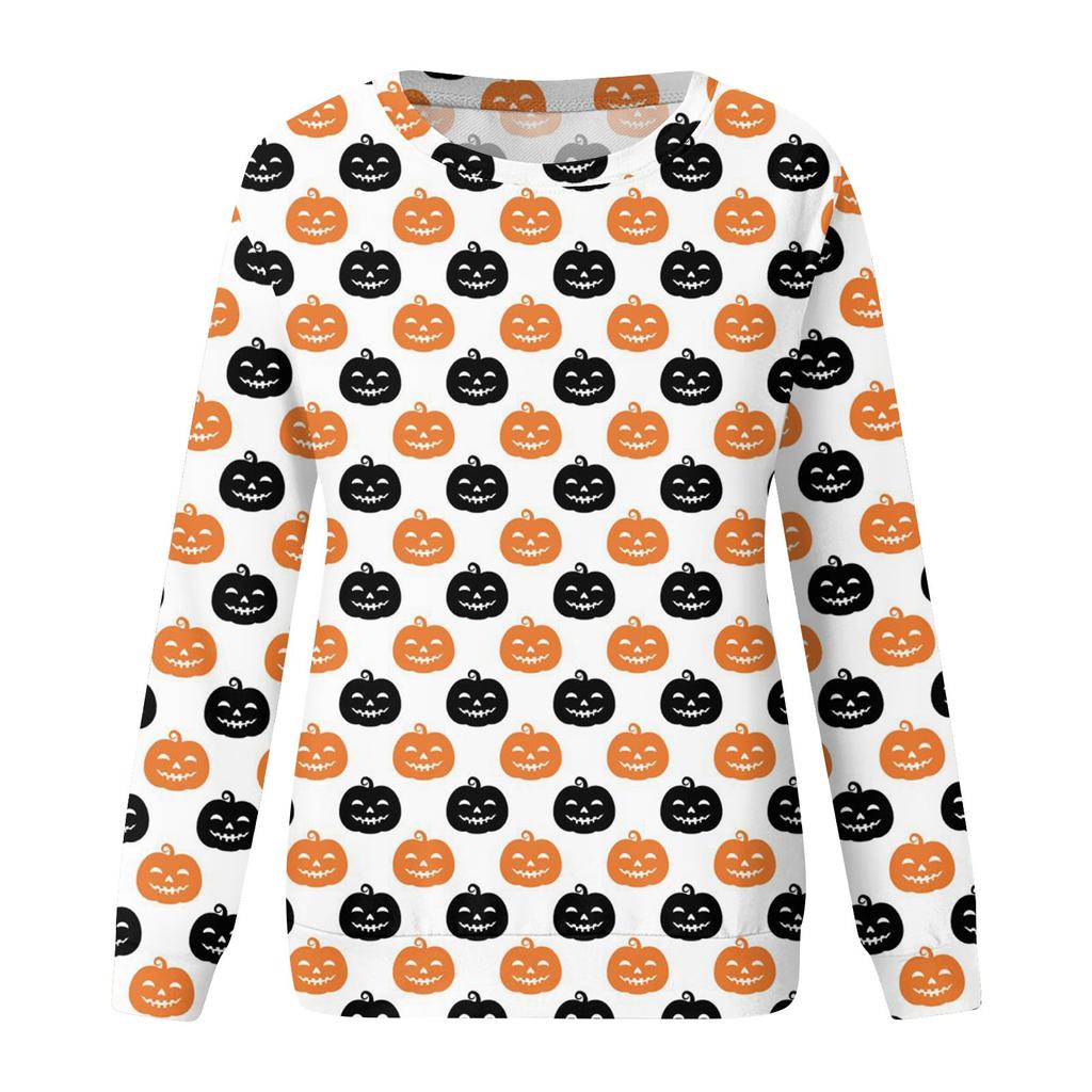 Женский повседневный модный пуловер с длинным рукавом и круглым вырезом с принтом