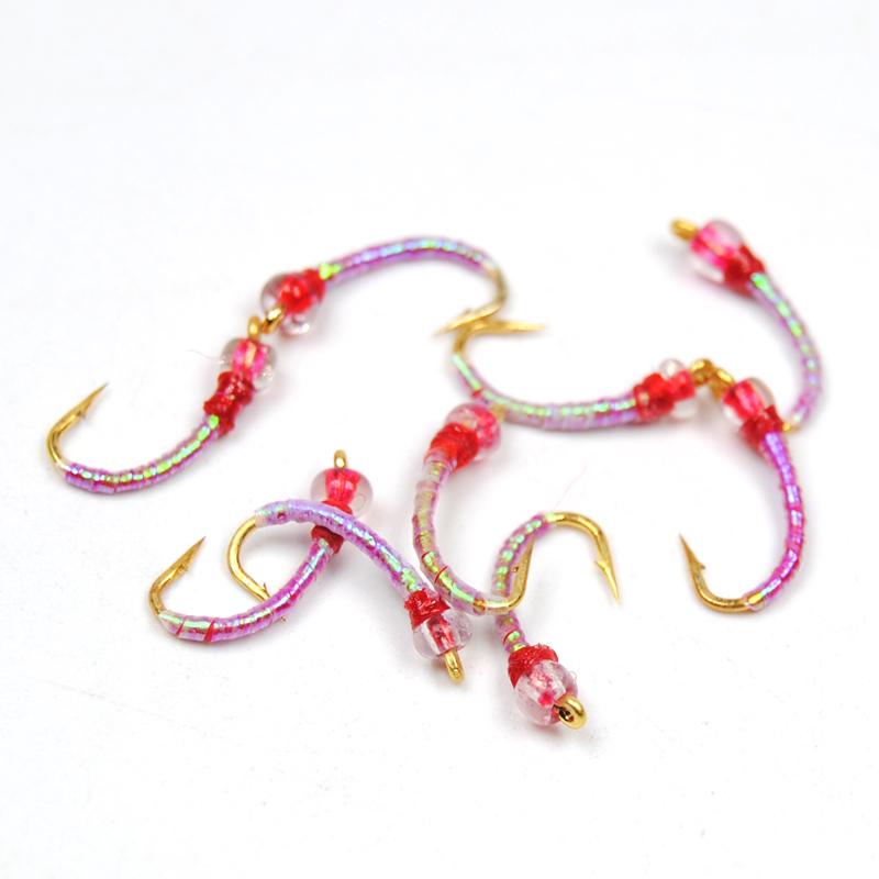 10 шт. Мошки-хирономиды диско красного, черного цвета, бусины, личинка, голова нимфы, мушки для рыбалки нахлыстом, наживка, приманка, Hegene #14