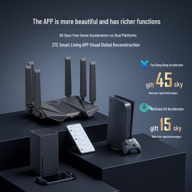 Игровой Wi-Fi 7 роутер ZTE Ask The Sky BE6800Pro+ (Китайская версия)