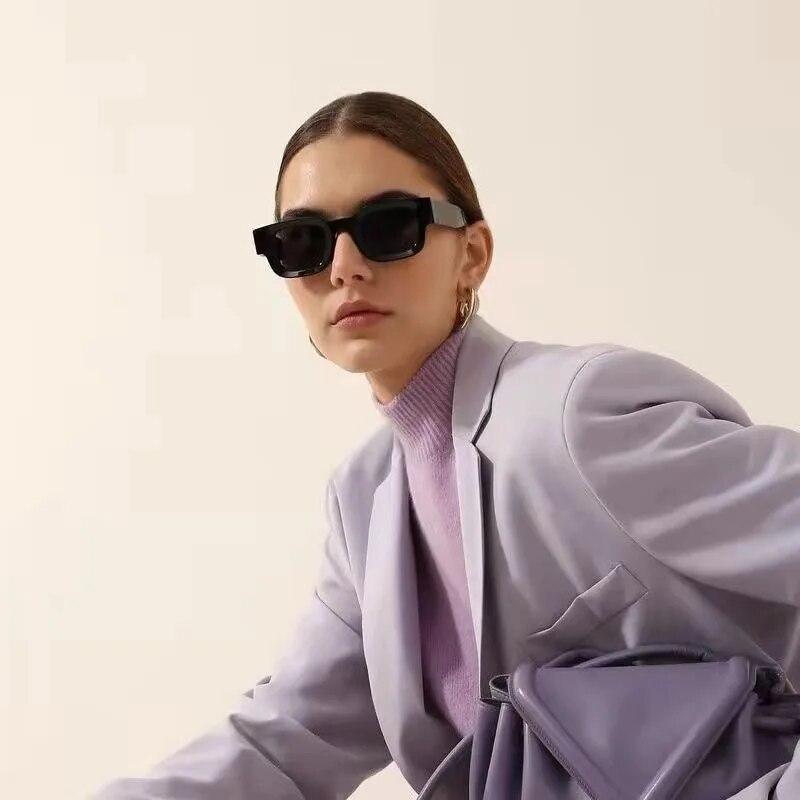 Small Rectangle Sunglasses Women Men Vintage Designer Square Luxury Sun Glasses Shades Female Camber Concave Sunglasses