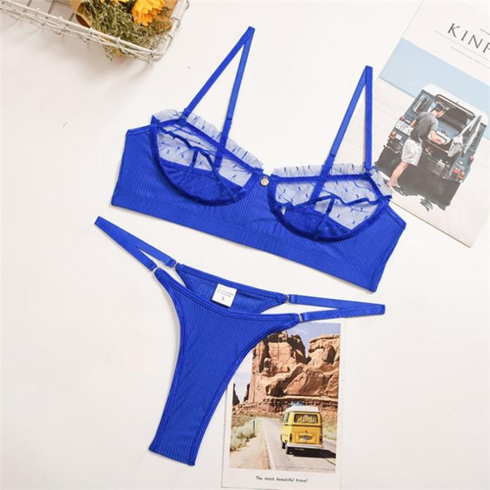 Женское модное кружевное сетчатое нижнее белье с кружевными слингами и ресницами