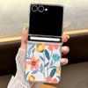 Прозрачный магнитный чехол для телефона с цветочным принтом для Samsung Galaxy Z Flip7 FE Flip6 Flip5 Flip7 6 5 Складная прозрачная жесткая ПК крышка